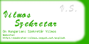 vilmos szekretar business card